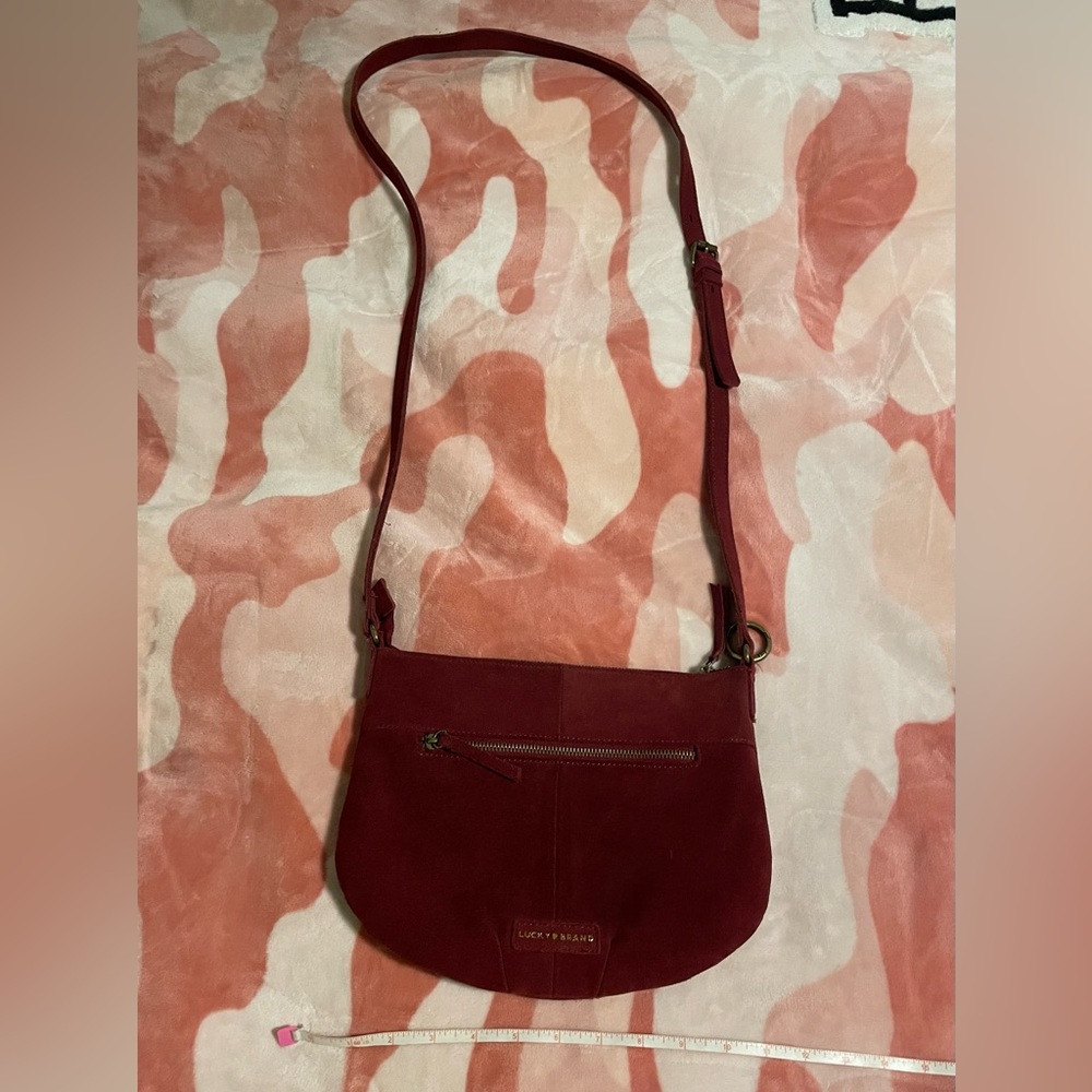 Super Cute Lucky Brand Leather Burgundy Crossbody Bag